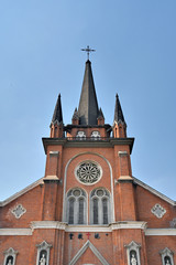 The old church in the urban community of Shanghai, China