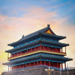 Obraz premium Qianmen or Zhengyangmen Gate at the Entrance of Tiananmen Square in beijing, China