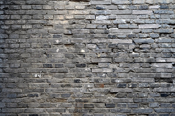 Grey old house brick wall background