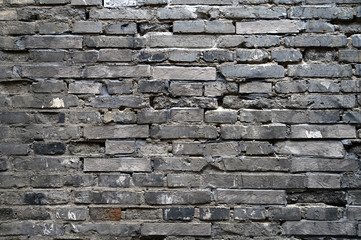 Grey old house brick wall background