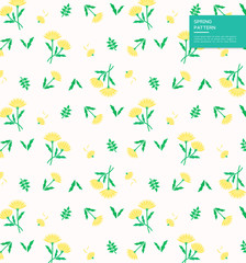Lush spring plant design pattern