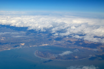 Aerial view of spanish Costa de Fora and Mediterranean Sea