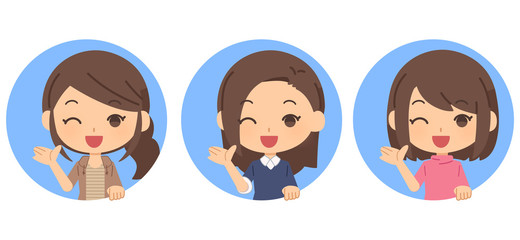 女性アイコンセット