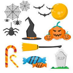 Set of Hallowen day banner vector design 2020