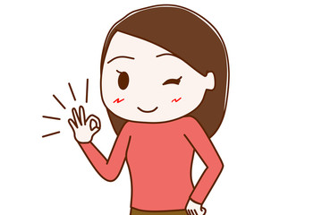 バッチリの手をする女性