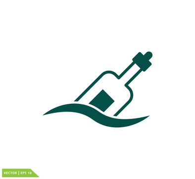 Bottle marine icon vector logo template