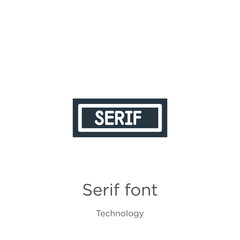 Serif font icon vector. Trendy flat serif font icon from technology collection isolated on white background. Vector illustration can be used for web and mobile graphic design, logo, eps10