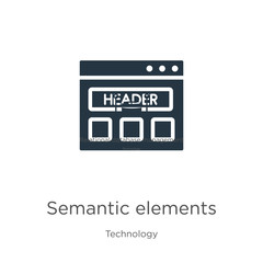 Semantic elements icon vector. Trendy flat semantic elements icon from technology collection isolated on white background. Vector illustration can be used for web and mobile graphic design, logo,