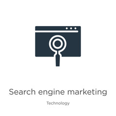 Search engine marketing icon vector. Trendy flat search engine marketing icon from technology collection isolated on white background. Vector illustration can be used for web and mobile graphic