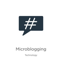 Obraz premium Microblogging icon vector. Trendy flat microblogging icon from technology collection isolated on white background. Vector illustration can be used for web and mobile graphic design, logo, eps10