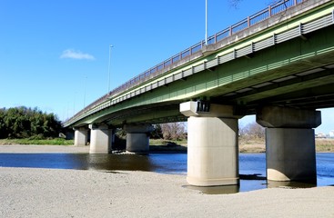 橋　川　空　春　風景　杤木　思川