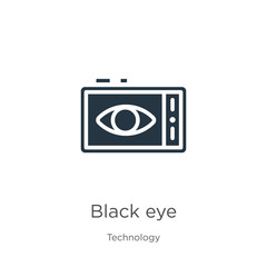 Black eye icon vector. Trendy flat black eye icon from technology collection isolated on white background. Vector illustration can be used for web and mobile graphic design, logo, eps10