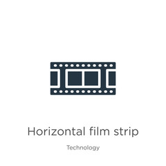 Horizontal film strip icon vector. Trendy flat horizontal film strip icon from technology collection isolated on white background. Vector illustration can be used for web and mobile graphic design,