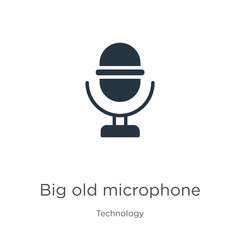 Big old microphone icon vector. Trendy flat big old microphone icon from technology collection isolated on white background. Vector illustration can be used for web and mobile graphic design, logo,
