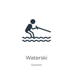 Waterski icon vector. Trendy flat waterski icon from summer collection isolated on white background. Vector illustration can be used for web and mobile graphic design, logo, eps10