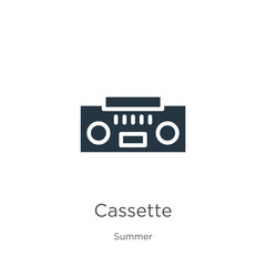 Cassette icon vector. Trendy flat cassette icon from summer collection isolated on white background. Vector illustration can be used for web and mobile graphic design, logo, eps10