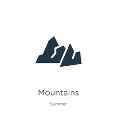Mountains icon vector. Trendy flat mountains icon from summer collection isolated on white background. Vector illustration can be used for web and mobile graphic design, logo, eps10