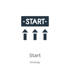Start icon vector. Trendy flat start icon from strategy collection isolated on white background. Vector illustration can be used for web and mobile graphic design, logo, eps10