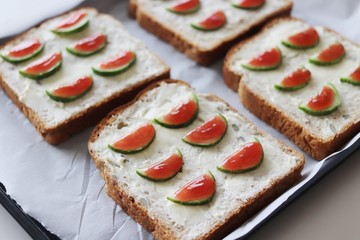 Watermelon open sandwich