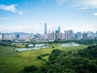 Fototapeta na wymiar Beautiful landscape of skylines of Shenzhen,China