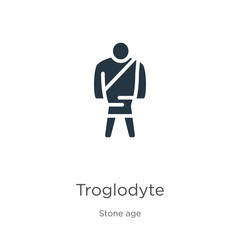Troglodyte icon vector. Trendy flat troglodyte icon from stone age collection isolated on white background. Vector illustration can be used for web and mobile graphic design, logo, eps10