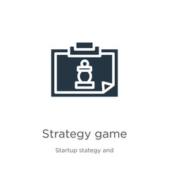 Strategy game icon vector. Trendy flat strategy game icon from startup stategy and success collection isolated on white background. Vector illustration can be used for web and mobile graphic design,