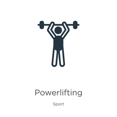 Powerlifting icon vector. Trendy flat powerlifting icon from sport collection isolated on white background. Vector illustration can be used for web and mobile graphic design, logo, eps10