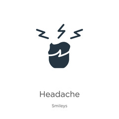 Headache icon vector. Trendy flat headache icon from smileys collection isolated on white background. Vector illustration can be used for web and mobile graphic design, logo, eps10