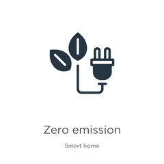 Zero emission icon vector. Trendy flat zero emission icon from smart house collection isolated on white background. Vector illustration can be used for web and mobile graphic design, logo, eps10