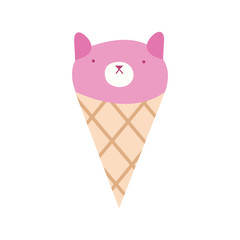 cute little cat in ice cream cone