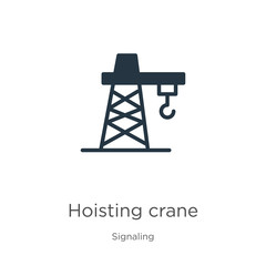 Hoisting crane icon vector. Trendy flat hoisting crane icon from signaling collection isolated on white background. Vector illustration can be used for web and mobile graphic design, logo, eps10