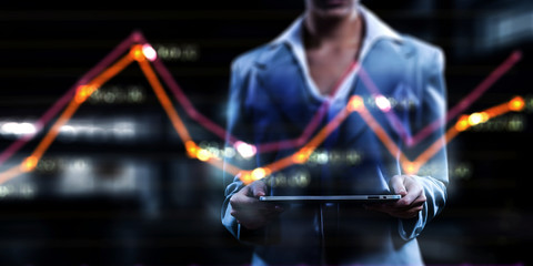 Business rythm background . Mixed media