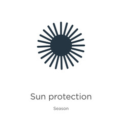 Sun protection icon vector. Trendy flat sun protection icon from season collection isolated on white background. Vector illustration can be used for web and mobile graphic design, logo, eps10
