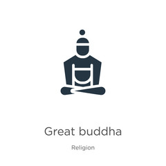 Great buddha icon vector. Trendy flat great buddha icon from religion collection isolated on white background. Vector illustration can be used for web and mobile graphic design, logo, eps10