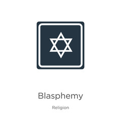 Blasphemy icon vector. Trendy flat blasphemy icon from religion collection isolated on white background. Vector illustration can be used for web and mobile graphic design, logo, eps10