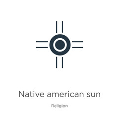 Native american sun icon vector. Trendy flat native american sun icon from religion collection isolated on white background. Vector illustration can be used for web and mobile graphic design, logo,