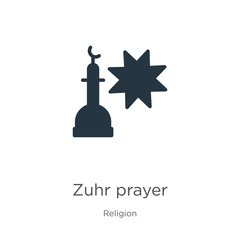 Zuhr prayer icon vector. Trendy flat zuhr prayer icon from religion collection isolated on white background. Vector illustration can be used for web and mobile graphic design, logo, eps10
