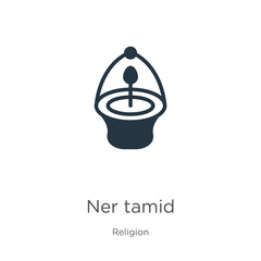 Ner tamid icon vector. Trendy flat ner tamid icon from religion collection isolated on white background. Vector illustration can be used for web and mobile graphic design, logo, eps10