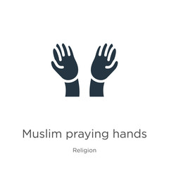 Muslim praying hands icon vector. Trendy flat muslim praying hands icon from religion collection isolated on white background. Vector illustration can be used for web and mobile graphic design, logo,