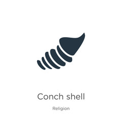 Conch shell icon vector. Trendy flat conch shell icon from religion collection isolated on white background. Vector illustration can be used for web and mobile graphic design, logo, eps10