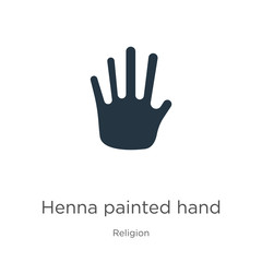 Henna painted hand icon vector. Trendy flat henna painted hand icon from religion collection isolated on white background. Vector illustration can be used for web and mobile graphic design, logo,