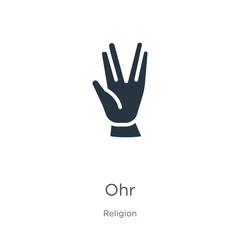 Ohr icon vector. Trendy flat ohr icon from religion collection isolated on white background. Vector illustration can be used for web and mobile graphic design, logo, eps10