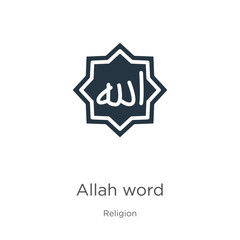 Allah word icon vector. Trendy flat allah word icon from religion collection isolated on white background. Vector illustration can be used for web and mobile graphic design, logo, eps10