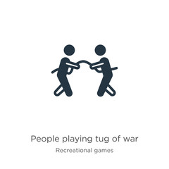 People playing tug of war icon vector. Trendy flat people playing tug of war icon from recreational games collection isolated on white background. Vector illustration can be used for web and mobile