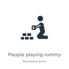 People playing rummy icon vector. Trendy flat people playing rummy icon from recreational games collection isolated on white background. Vector illustration can be used for web and mobile graphic