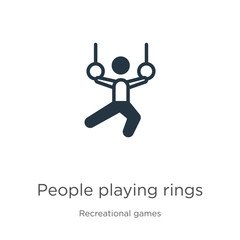 People playing rings icon vector. Trendy flat people playing rings icon from recreational games collection isolated on white background. Vector illustration can be used for web and mobile graphic