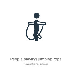 People playing jumping rope icon vector. Trendy flat people playing jumping rope icon from recreational games collection isolated on white background. Vector illustration can be used for web and