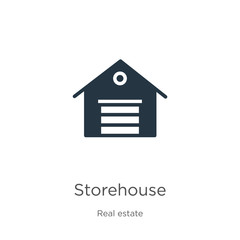 Storehouse icon vector. Trendy flat storehouse icon from real estate collection isolated on white background. Vector illustration can be used for web and mobile graphic design, logo, eps10