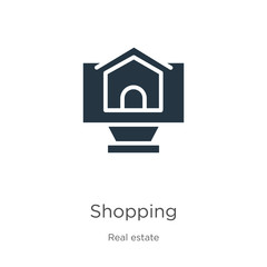Shopping icon vector. Trendy flat shopping icon from real estate collection isolated on white background. Vector illustration can be used for web and mobile graphic design, logo, eps10