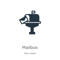 Mailbox icon vector. Trendy flat mailbox icon from real estate collection isolated on white background. Vector illustration can be used for web and mobile graphic design, logo, eps10